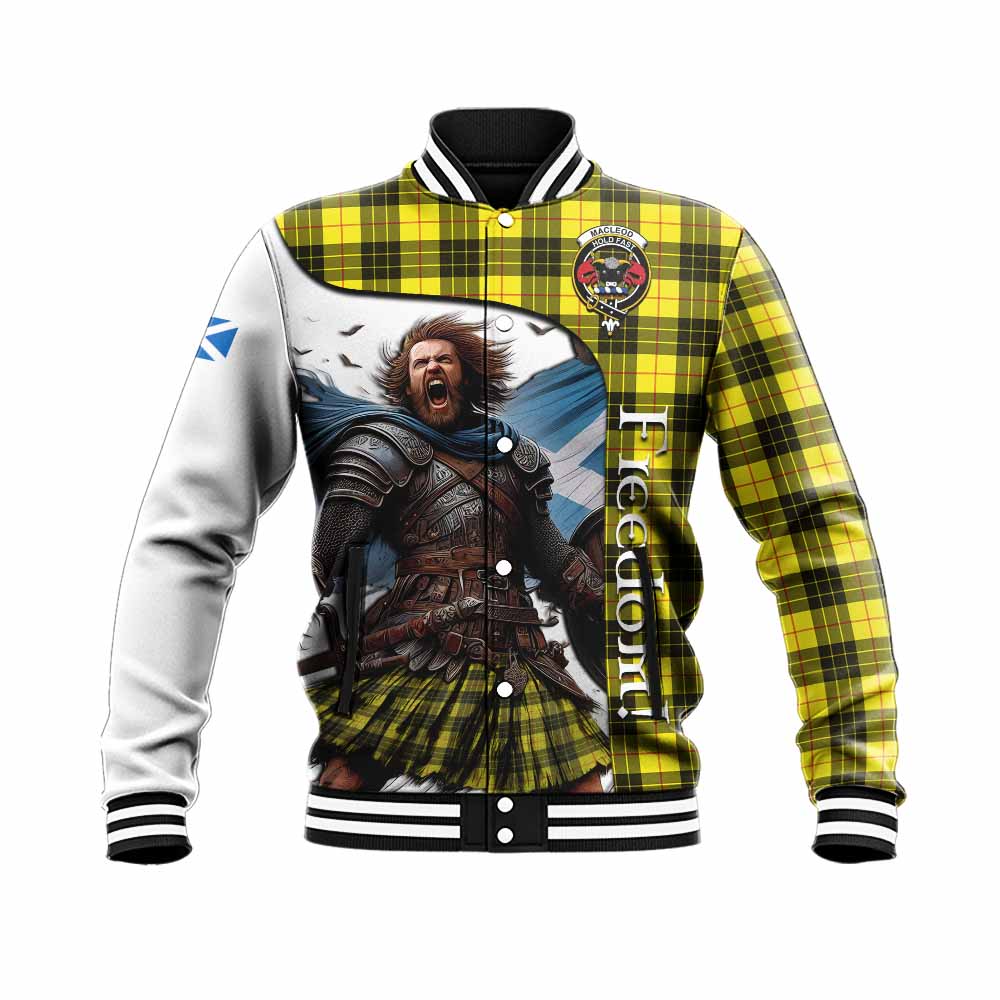 Tartan Vibes Clothing MacLeod (McLeod) Crest Tartan Baseball Jacket Inspired by the Freedom of Scottish Warrior