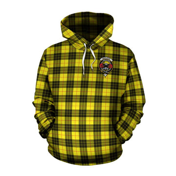 MacLeod (McLeod) Tartan Cotton Hoodie with Family Crest and Bearded Skull Holding Bottles of Whiskey
