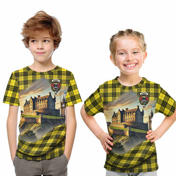 MacLeod (McLeod) Tartan Family Crest Kid T-Shirt with Scottish Ancient Castle Style