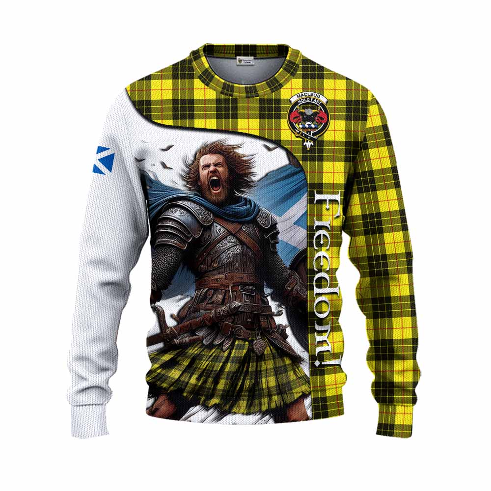 Tartan Vibes Clothing MacLeod (McLeod) Crest Tartan Knitted Sweater Inspired by the Freedom of Scottish Warrior