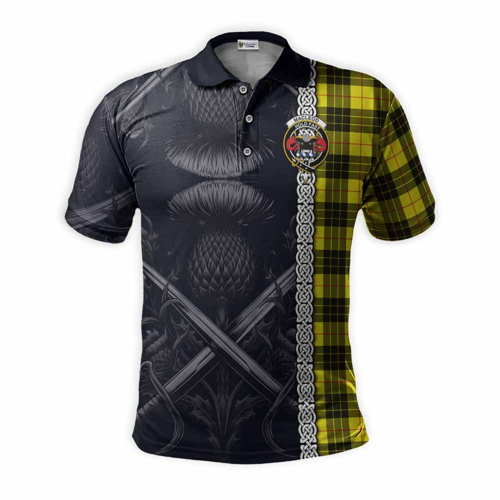 Tartan Vibes Clothing MacLeod (McLeod) Tartan Polo Shirt with Family Crest Cross Sword Thistle Celtic Vibes