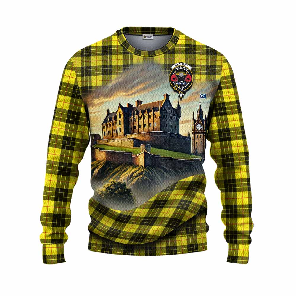 Tartan Vibes Clothing MacLeod (McLeod) Tartan Family Crest Knitted Sweater with Scottish Ancient Castle Style