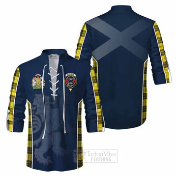 Tartan Vibes Clothing MacLeod (McLeod) Tartan Ghillie Kilt Shirt with Family Crest and Lion Rampant Vibes Sport Style