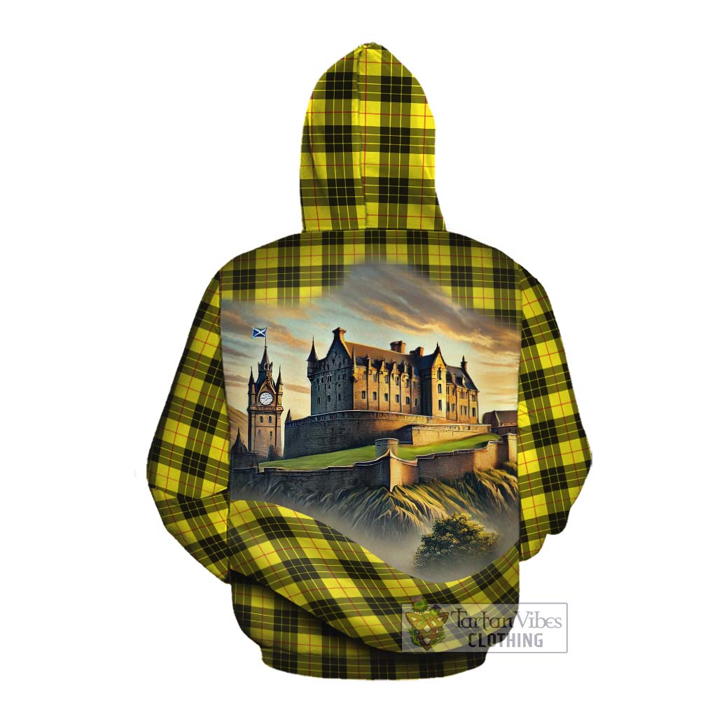 Tartan Vibes Clothing MacLeod (McLeod) Tartan Family Crest Cotton Hoodie with Scottish Ancient Castle Style