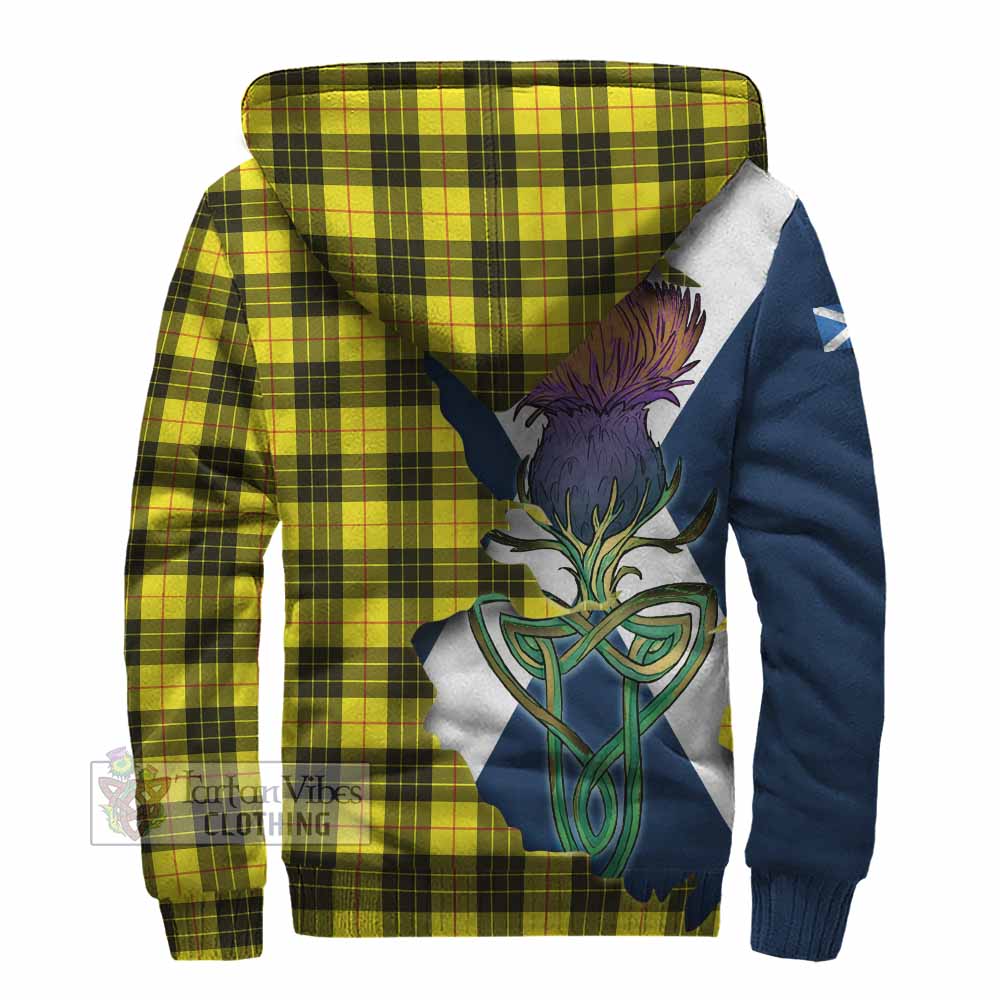 Tartan Vibes Clothing MacLeod (McLeod) Tartan Family Crest Sherpa Hoodie Scottish Thistle Celtic Inspired