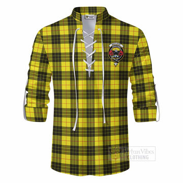 Tartan Vibes Clothing MacLeod (McLeod) Tartan Ghillie Kilt Shirt with Family Crest DNA In Me Style