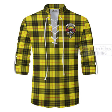 Tartan Vibes Clothing MacLeod (McLeod) Tartan Ghillie Kilt Shirt with Family Crest Celtic Skull Style