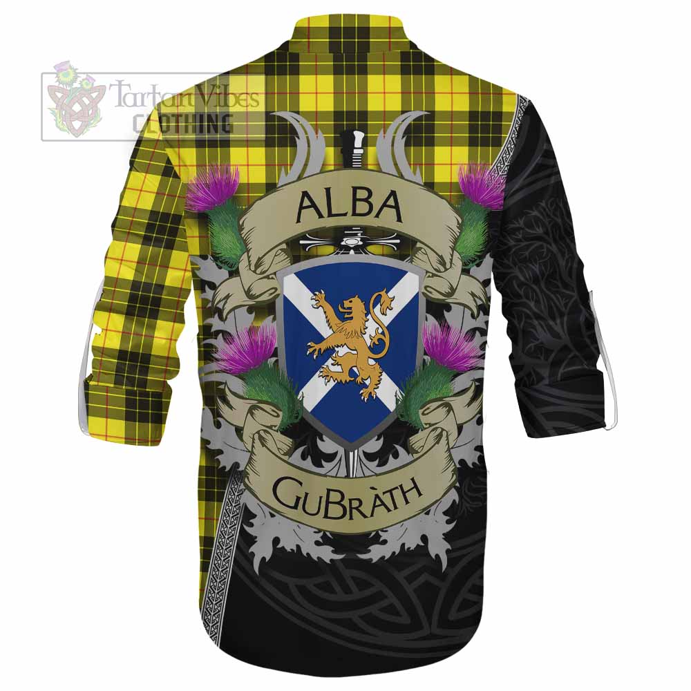 Tartan Vibes Clothing MacLeod (McLeod) Tartan Family Crest Ghillie Kilt Shirt Lion Rampant Royal Thistle Shield Celtic Inspired