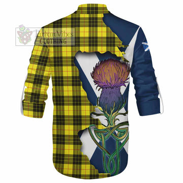 Tartan Vibes Clothing MacLeod (McLeod) Tartan Family Crest Ghillie Kilt Shirt Scottish Thistle Celtic Inspired