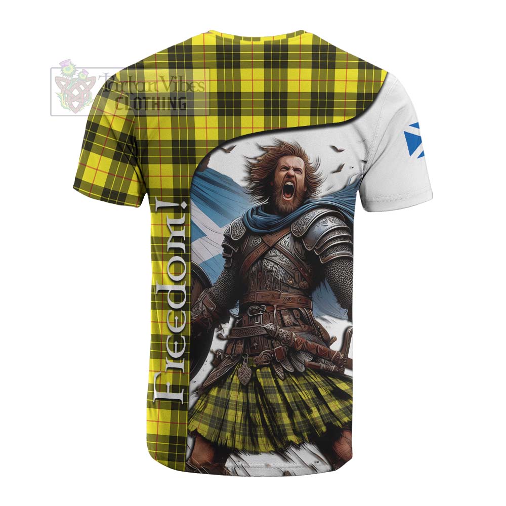 Tartan Vibes Clothing MacLeod (McLeod) Crest Tartan Cotton T-shirt Inspired by the Freedom of Scottish Warrior