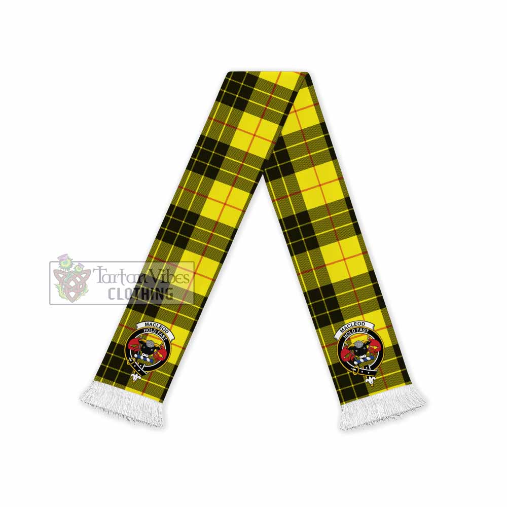 Tartan Vibes Clothing MacLeod (McLeod) Tartan Ruffneck Scarf with Family Crest
