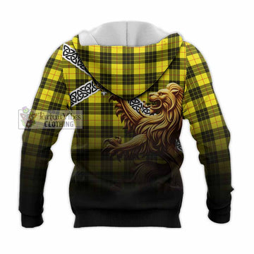 MacLeod (McLeod) Crest Tartan Knitted Hoodie with Golden Lion Emblem Celtic Style