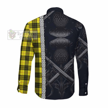 MacLeod (McLeod) Tartan Long Sleeve Button Shirt with Family Crest Cross Sword Thistle Celtic Vibes
