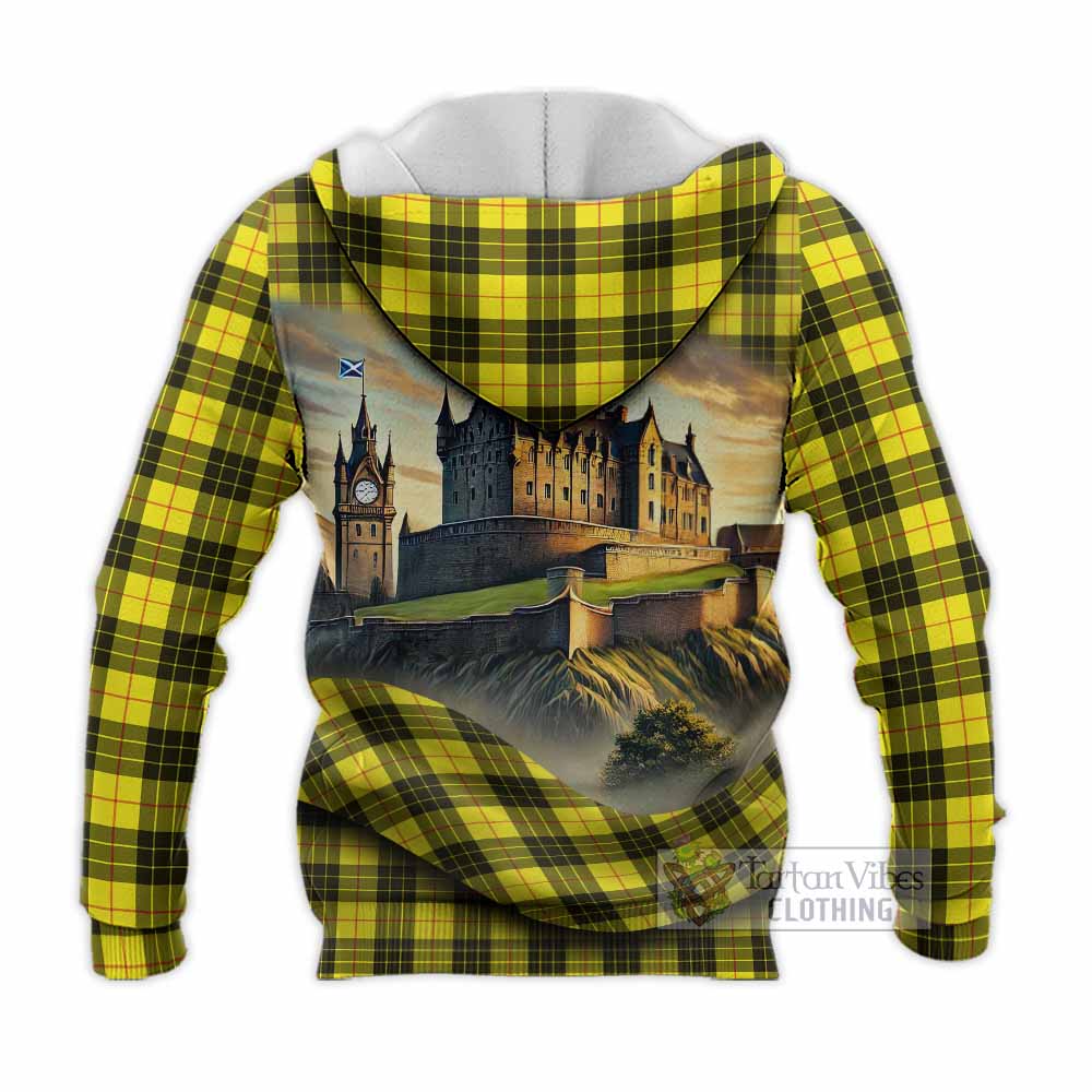 Tartan Vibes Clothing MacLeod (McLeod) Tartan Family Crest Knitted Hoodie with Scottish Ancient Castle Style