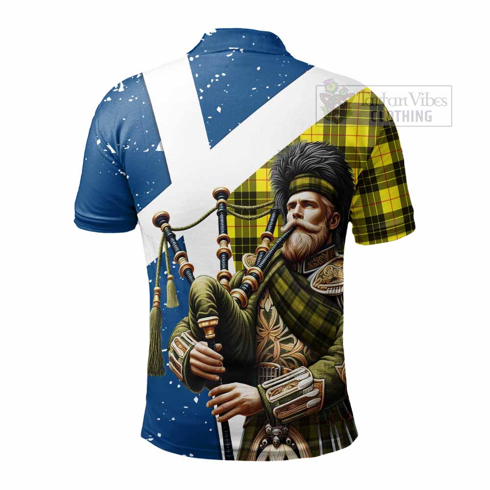 Tartan Vibes Clothing MacLeod (McLeod) Tartan Polo Shirt with Family Crest Scottish Bagpiper Vibes