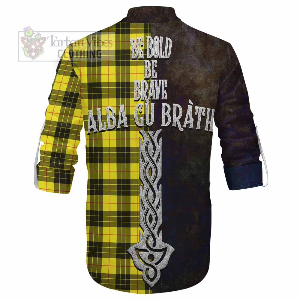 Tartan Vibes Clothing MacLeod (McLeod) Tartan Family Crest Ghillie Kilt Shirt Alba Gu Brath Be Brave Lion Ancient Style