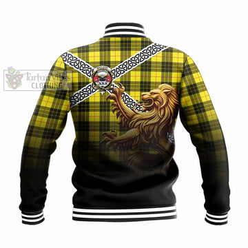 MacLeod (McLeod) Crest Tartan Baseball Jacket with Golden Lion Emblem Celtic Style