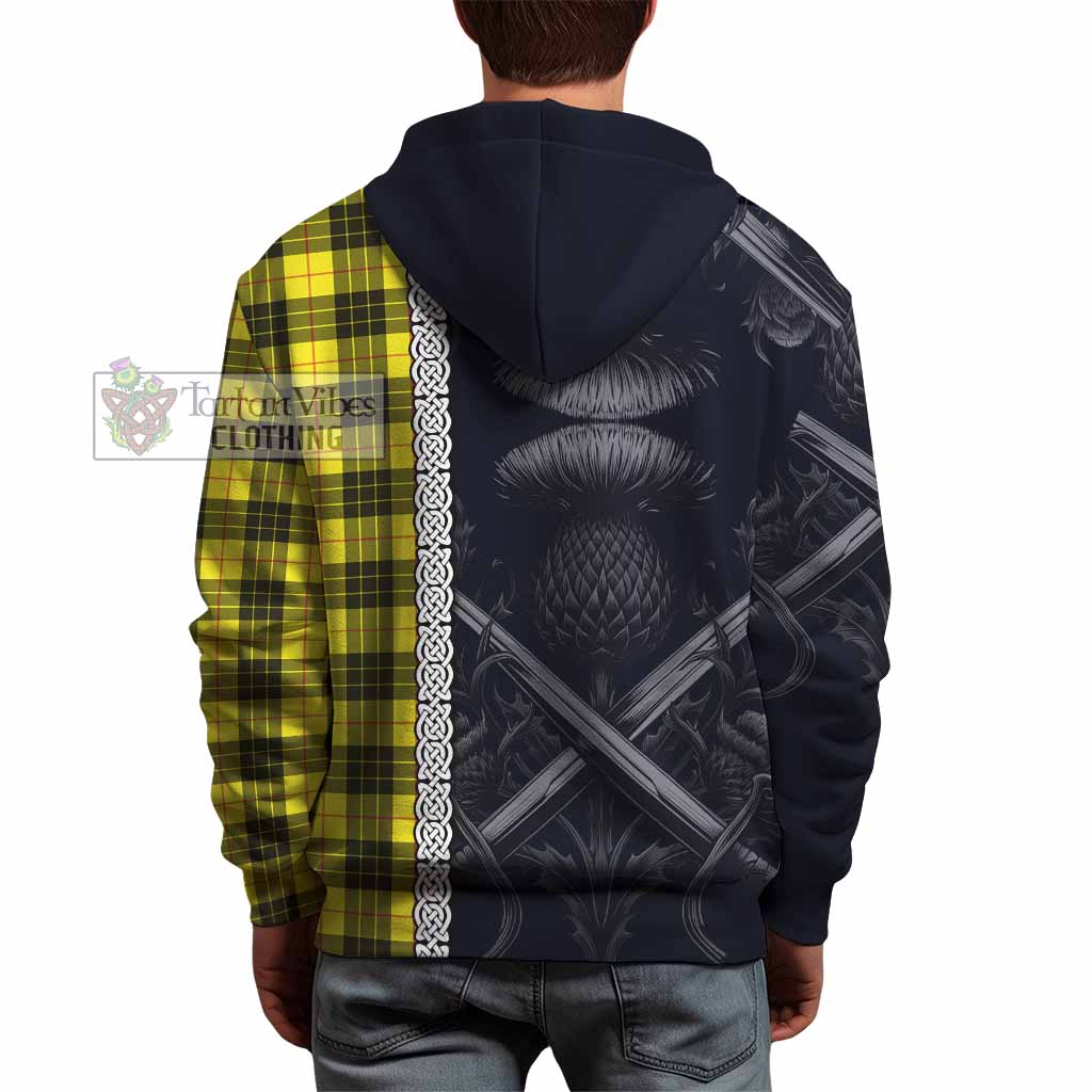 Tartan Vibes Clothing MacLeod (McLeod) Tartan Hoodie with Family Crest Cross Sword Thistle Celtic Vibes