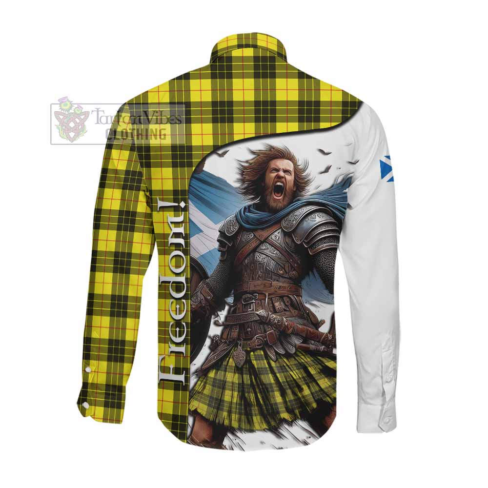Tartan Vibes Clothing MacLeod (McLeod) Crest Tartan Long Sleeve Button Shirt Inspired by the Freedom of Scottish Warrior
