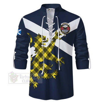 Tartan Vibes Clothing MacLeod (McLeod) Tartan Lion Rampant Ghillie Kilt Shirt Proudly Display Your Heritage with Alba Gu Brath and Clan Name