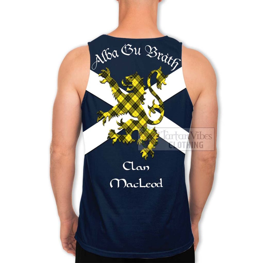 Tartan Vibes Clothing MacLeod (McLeod) Tartan Lion Rampant Men's Tank Top – Proudly Display Your Heritage with Alba Gu Brath and Clan Name