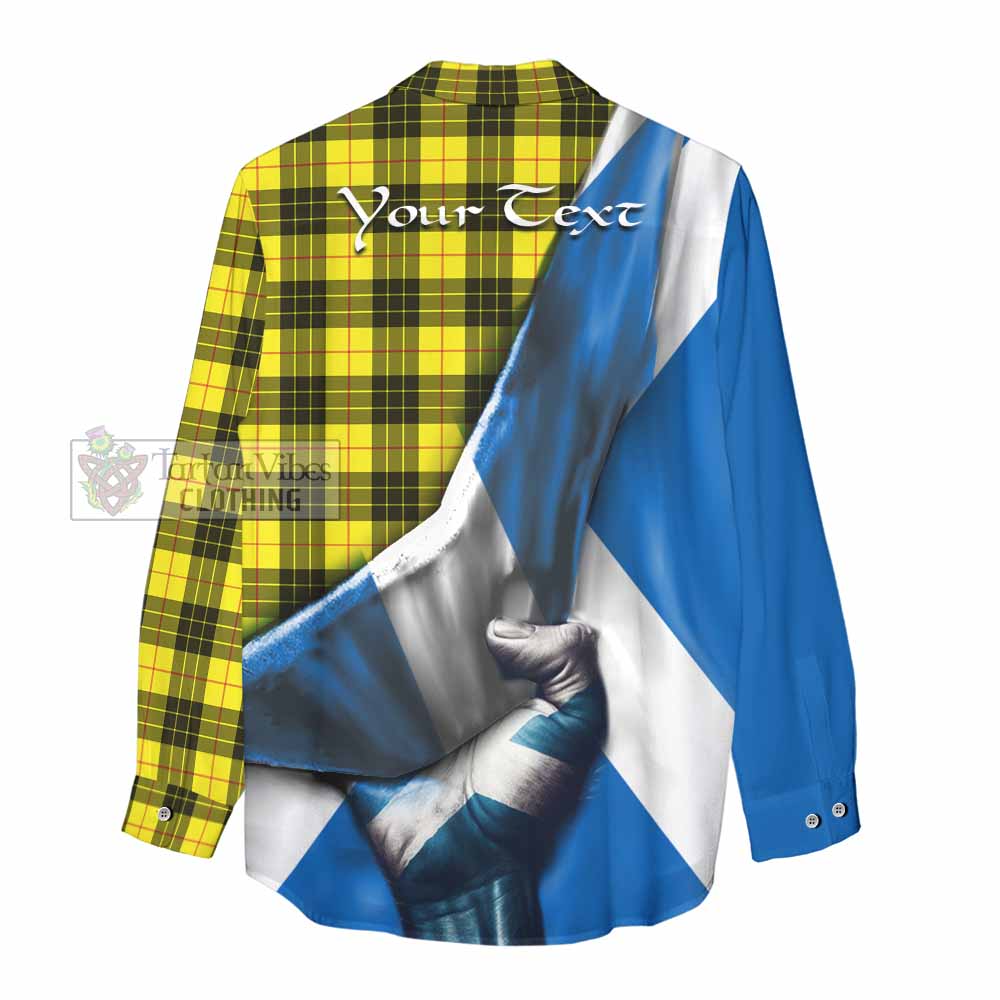 Tartan Vibes Clothing MacLeod (McLeod) Tartan Women's Casual Shirt with Family Crest Scotland Patriotic Style