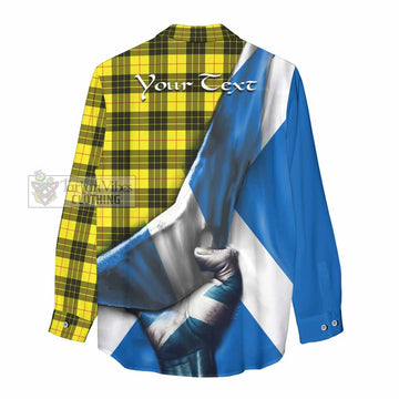 Tartan Vibes Clothing MacLeod (McLeod) Tartan Women's Casual Shirt with Family Crest Scotland Patriotic Style