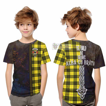 MacLeod (McLeod) Tartan Family Crest Kid T-Shirt Alba Gu Brath Be Brave Lion Ancient Style