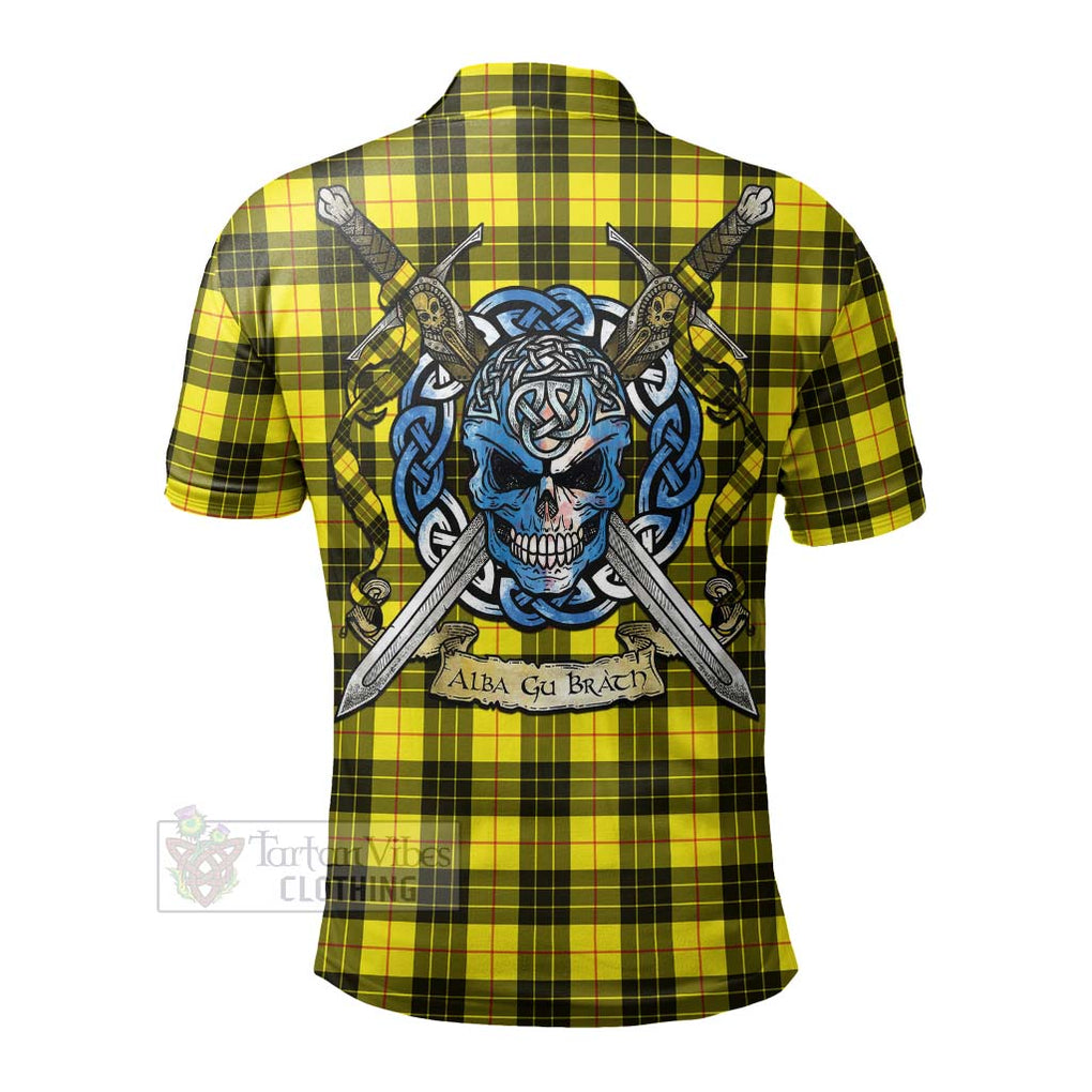 Tartan Vibes Clothing MacLeod (McLeod) Tartan Polo Shirt with Family Crest Celtic Skull Style