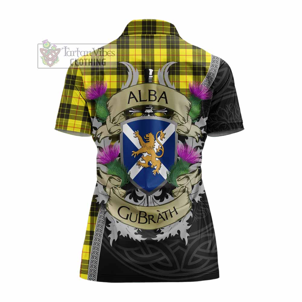 Tartan Vibes Clothing MacLeod (McLeod) Tartan Family Crest Women's Polo Shirt Lion Rampant Royal Thistle Shield Celtic Inspired