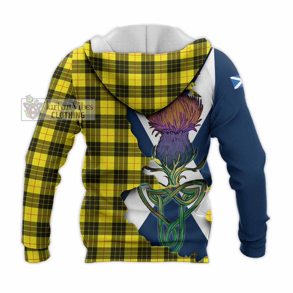 Tartan Vibes Clothing MacLeod (McLeod) Tartan Family Crest Knitted Hoodie Scottish Thistle Celtic Inspired