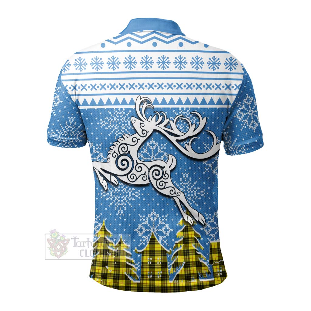 Tartan Vibes Clothing MacLeod (McLeod) Clan Christmas Polo Shirt Celtic Reindeer Style
