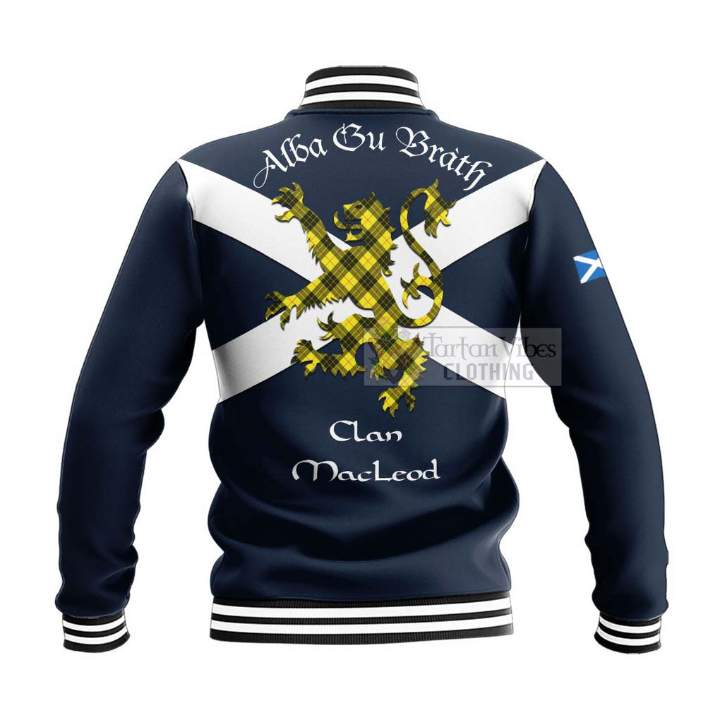 Tartan Vibes Clothing MacLeod (McLeod) Tartan Lion Rampant Baseball Jacket – Proudly Display Your Heritage with Alba Gu Brath and Clan Name