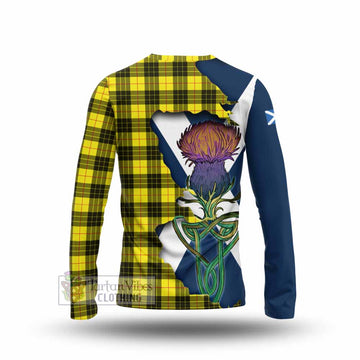 Tartan Vibes Clothing MacLeod (McLeod) Tartan Family Crest Long Sleeve T-Shirt Scottish Thistle Celtic Inspired
