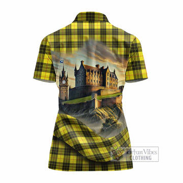MacLeod (McLeod) Tartan Family Crest Women's Polo Shirt with Scottish Ancient Castle Style