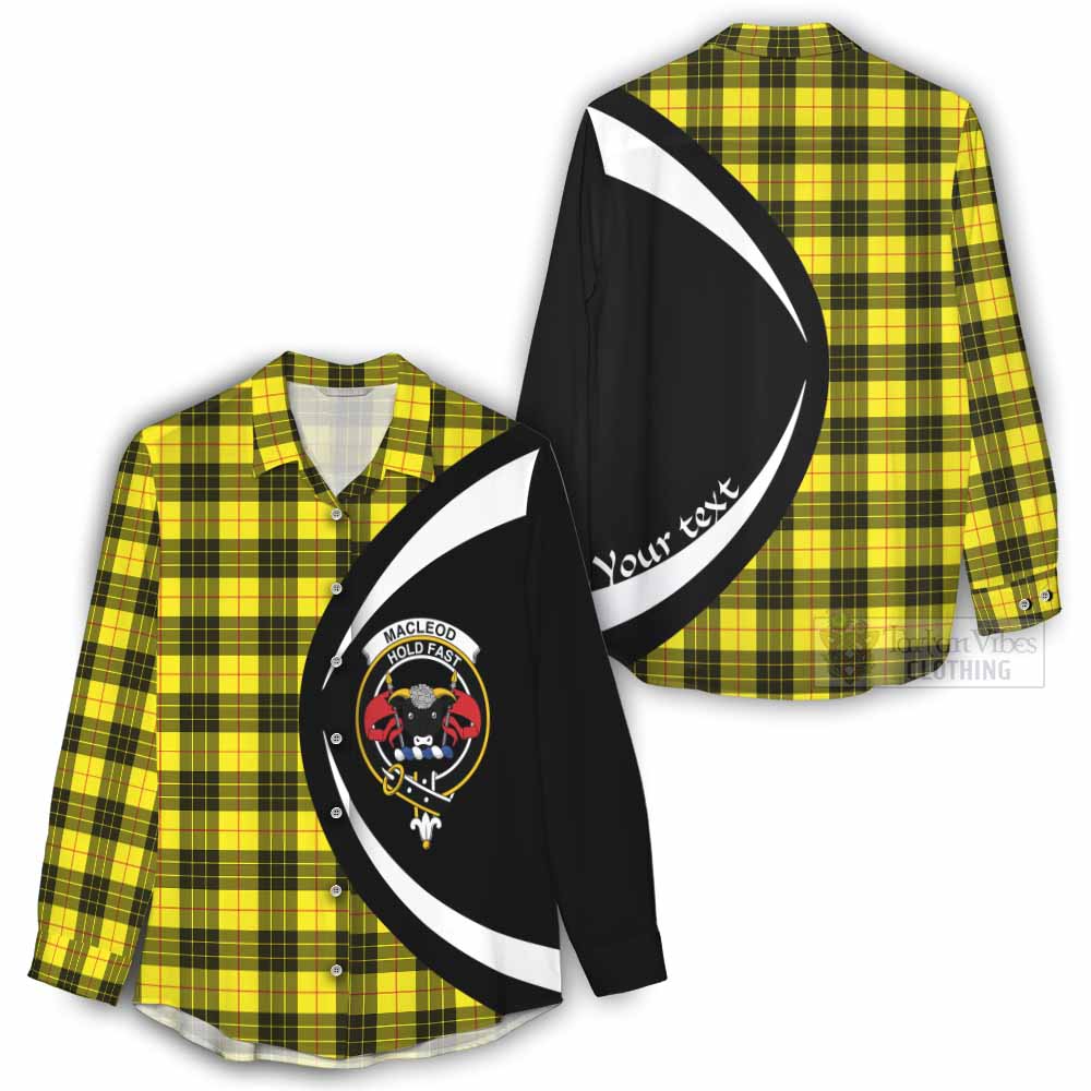 Tartan Vibes Clothing MacLeod (McLeod) Tartan Women's Casual Shirt with Family Crest Circle Style