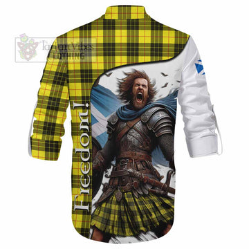 Tartan Vibes Clothing MacLeod (McLeod) Crest Tartan Ghillie Kilt Shirt Inspired by the Freedom of Scottish Warrior