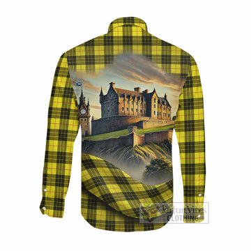MacLeod (McLeod) Tartan Family Crest Long Sleeve Button Shirt with Scottish Ancient Castle Style