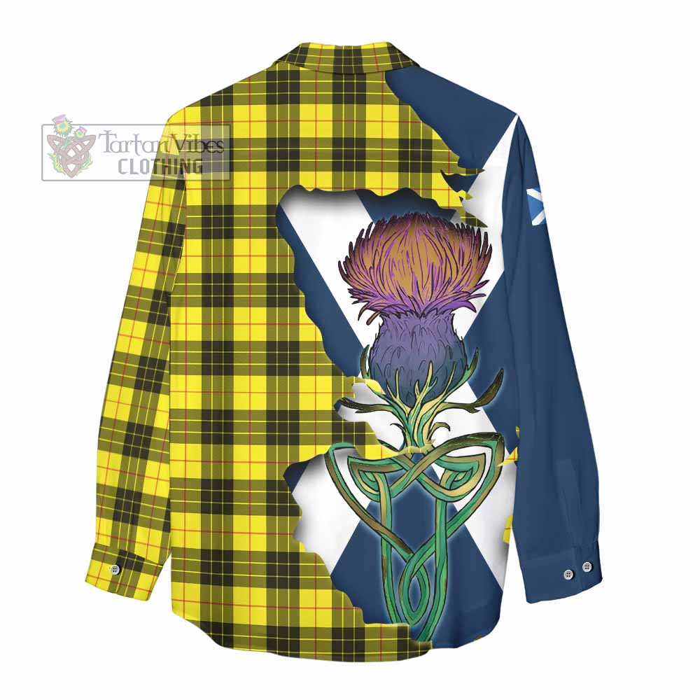 Tartan Vibes Clothing MacLeod (McLeod) Tartan Family Crest Women's Casual Shirt Scottish Thistle Celtic Inspired