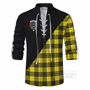 Tartan Vibes Clothing MacLeod (McLeod) Tartan Ghillie Kilt Shirt with Family Crest and Military Logo Style