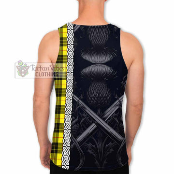 MacLeod (McLeod) Tartan Men's Tank Top with Family Crest Cross Sword Thistle Celtic Vibes