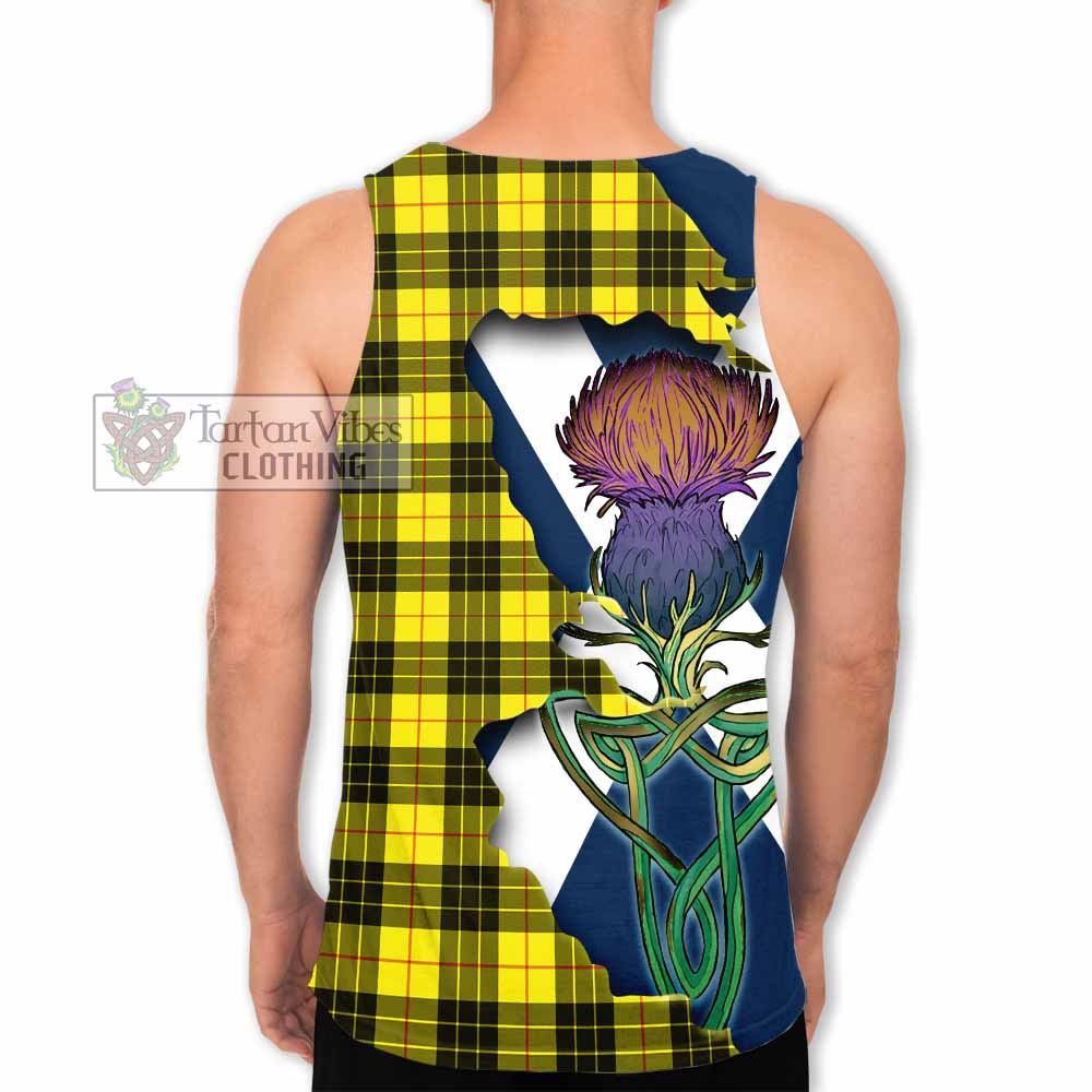 Tartan Vibes Clothing MacLeod (McLeod) Tartan Family Crest Men's Tank Top Scottish Thistle Celtic Inspired