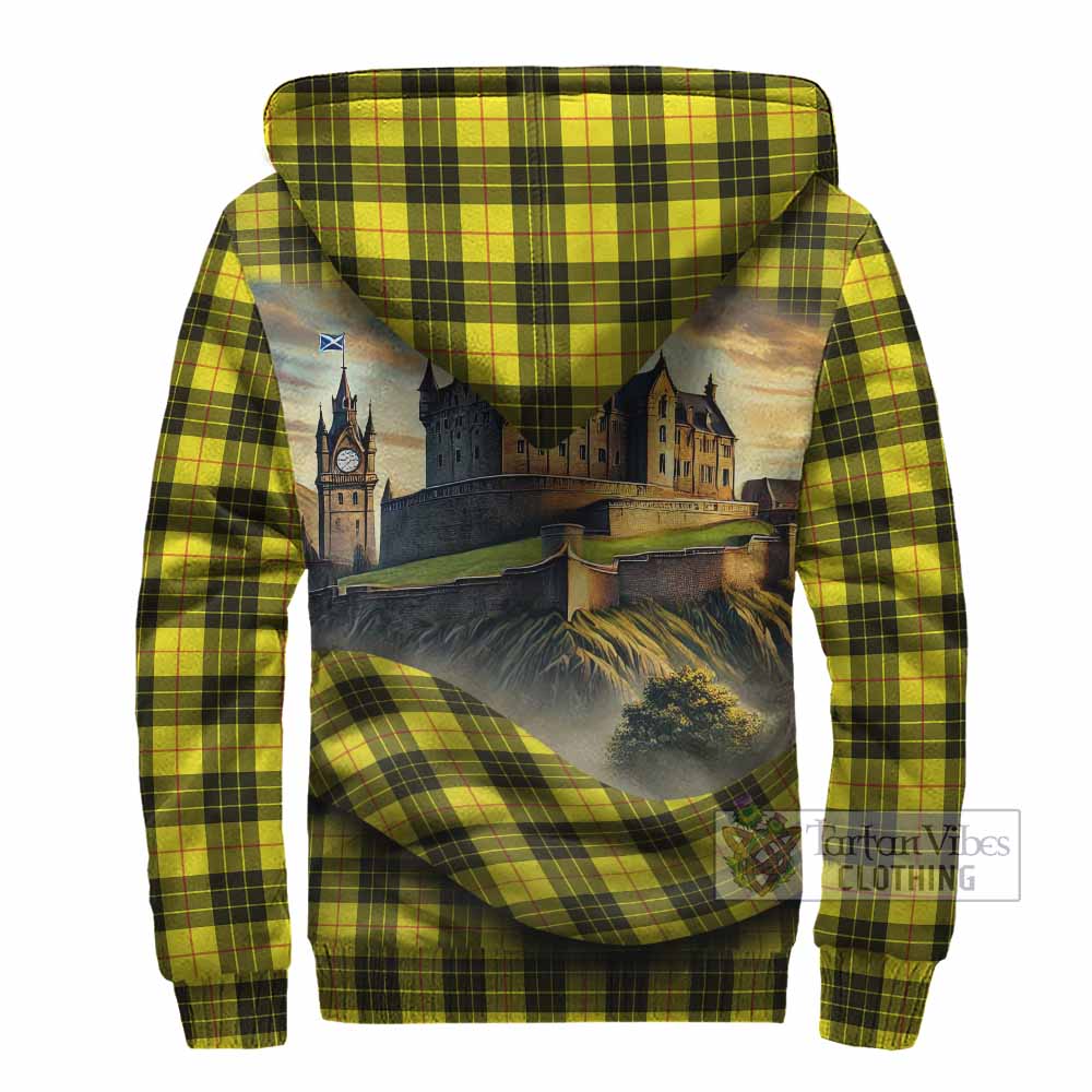 Tartan Vibes Clothing MacLeod (McLeod) Tartan Family Crest Sherpa Hoodie with Scottish Ancient Castle Style