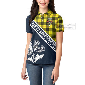 Tartan Vibes Clothing MacLeod (McLeod) Tartan Women's Polo Shirt Featuring Thistle and Scotland Map