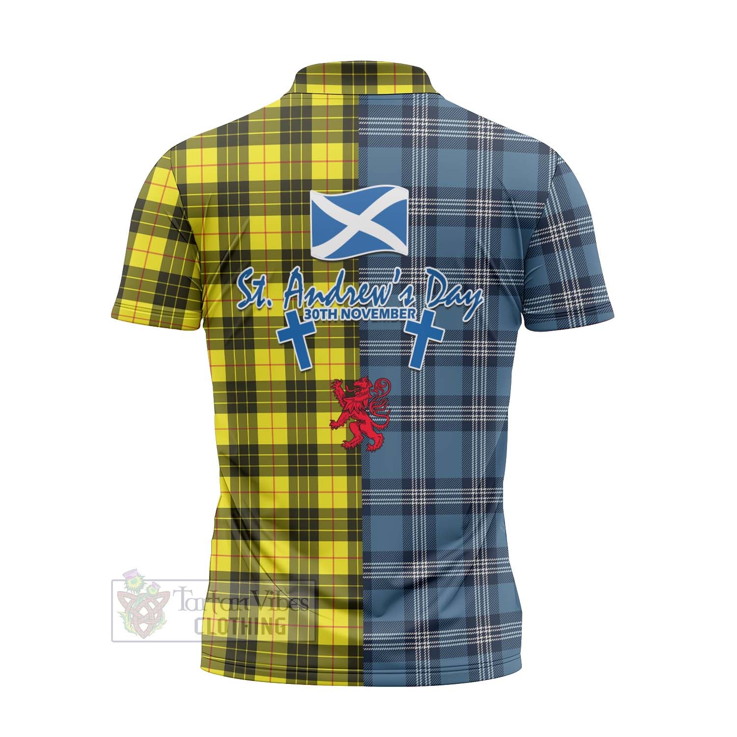 Tartan Vibes Clothing MacLeod (McLeod) Tartan Zipper Polo Shirt Happy St. Andrew's Day Half Tartan Style