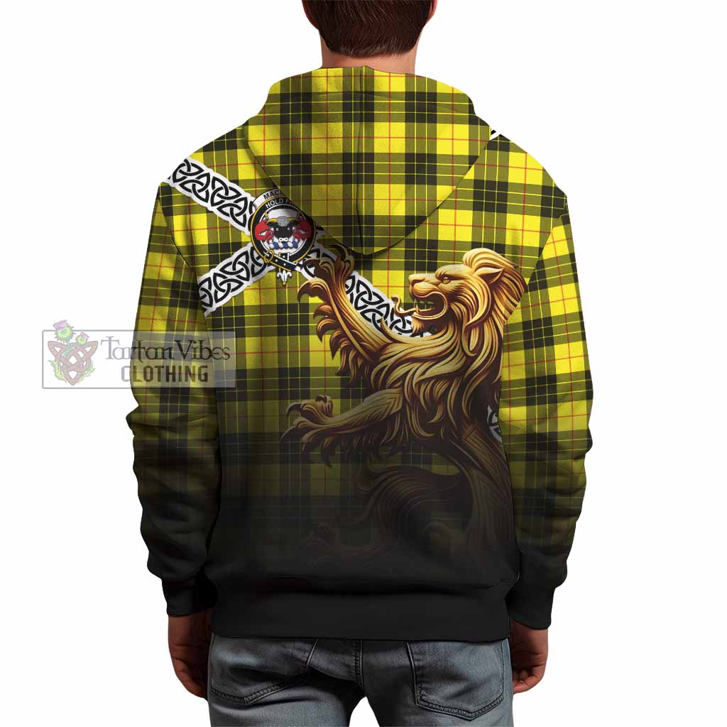 Tartan Vibes Clothing MacLeod (McLeod) Crest Tartan Hoodie with Golden Lion Emblem Celtic Style