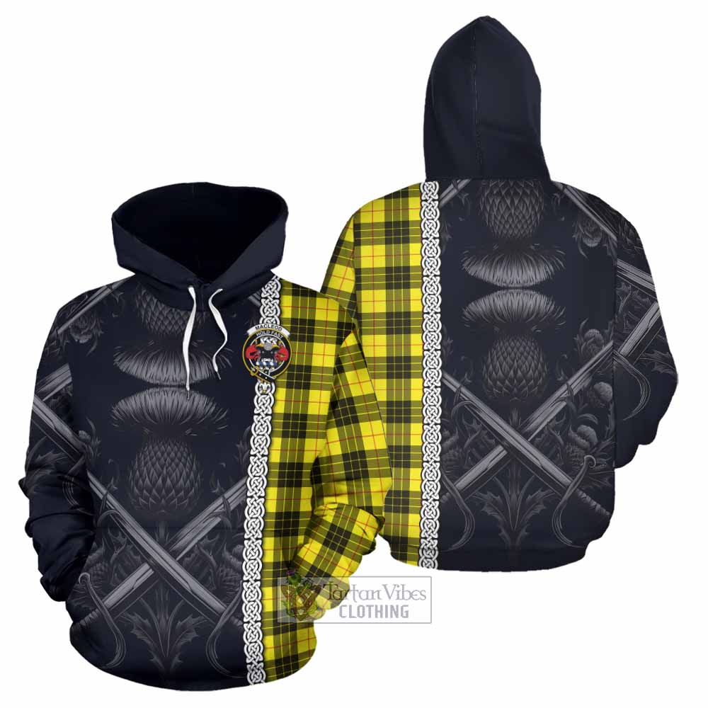 Tartan Vibes Clothing MacLeod (McLeod) Tartan Hoodie with Family Crest Cross Sword Thistle Celtic Vibes