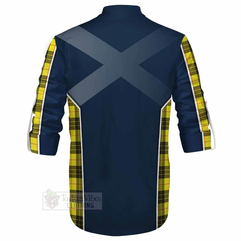 Tartan Vibes Clothing MacLeod (McLeod) Tartan Ghillie Kilt Shirt with Family Crest and Lion Rampant Vibes Sport Style