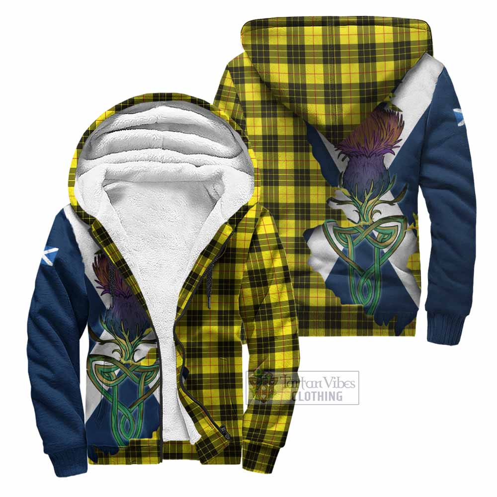 Tartan Vibes Clothing MacLeod (McLeod) Tartan Family Crest Sherpa Hoodie Scottish Thistle Celtic Inspired