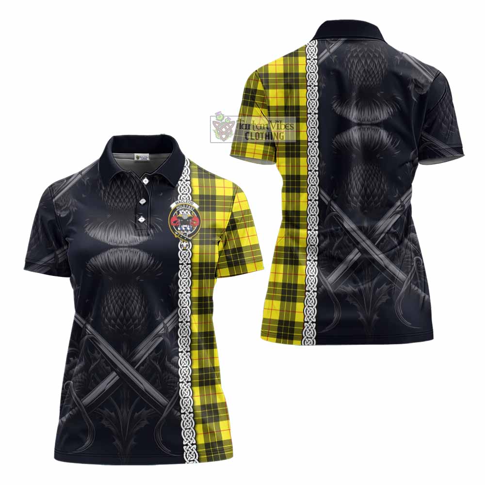 Tartan Vibes Clothing MacLeod (McLeod) Tartan Women's Polo Shirt with Family Crest Cross Sword Thistle Celtic Vibes